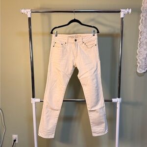 Y2K American Eagle Outfitters Cream Slim Men Jeans